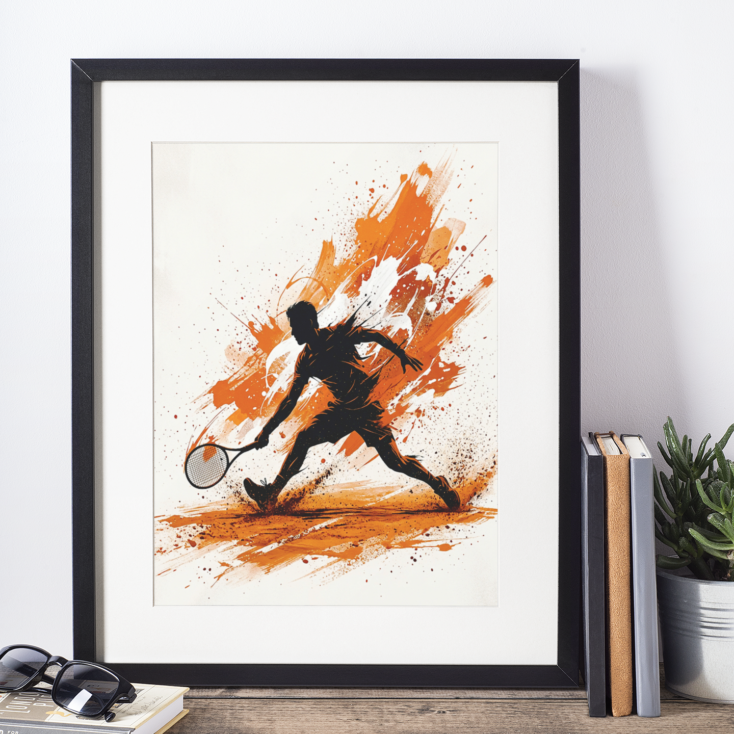 Clay Court Tennis Player Coloursplash Print – Dynamic Sports Wall Art