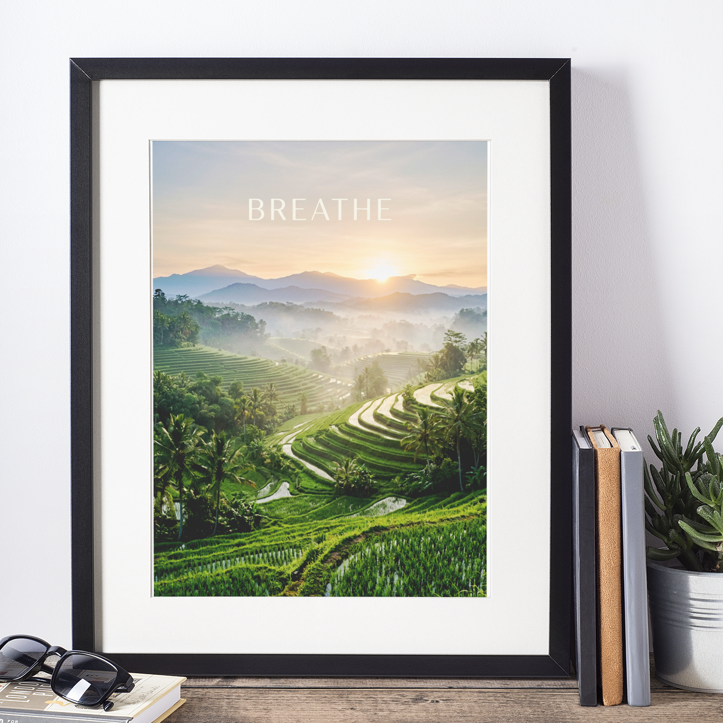 “Breathe” Mindfulness Landscape Art Print – Calm Nature Wall Art