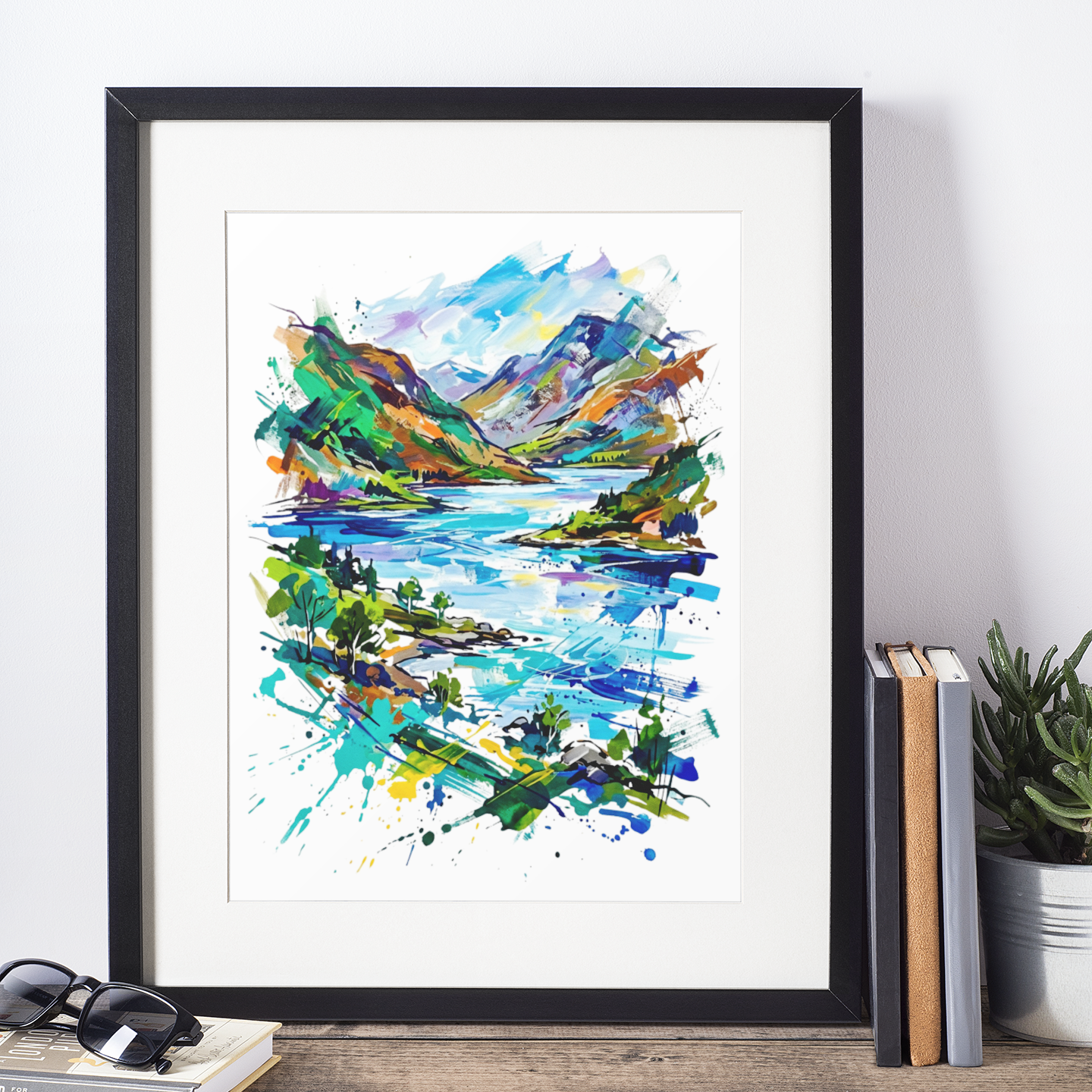 Loch Lomond Scotland Art Print – Expressive Colourful Landscape | Bella Leaf Studio