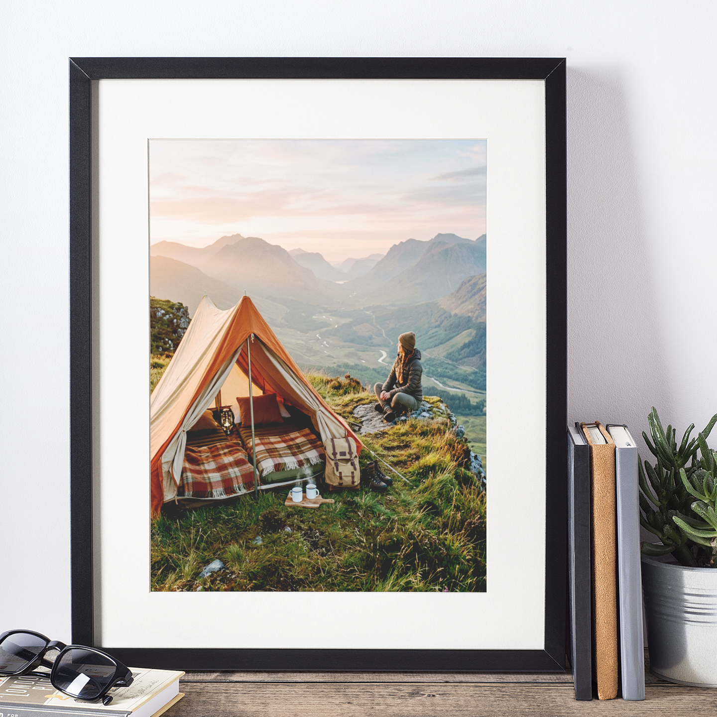 Mountain Camp Morning – Scenic Adventure Print