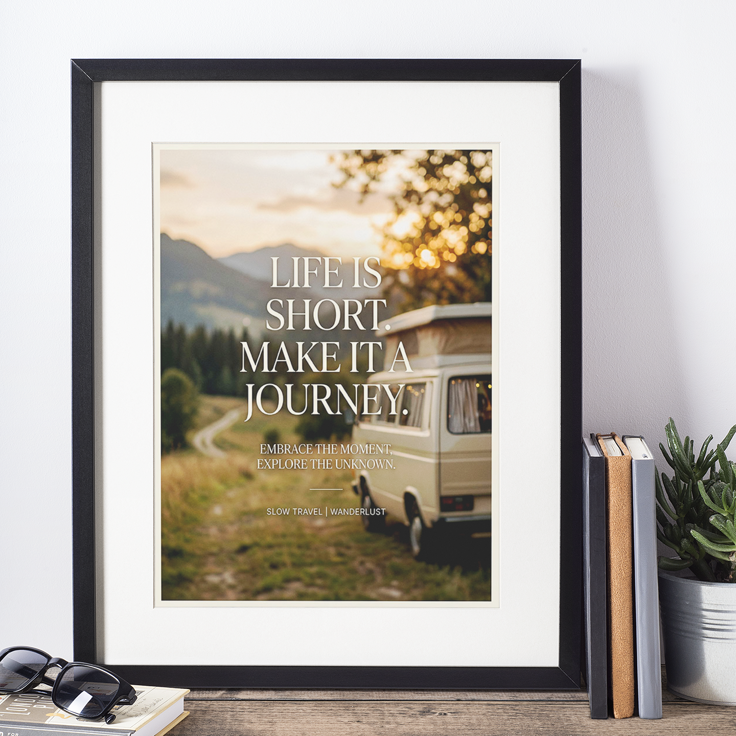 Life Is Short – Slow Travel Camper Van Print