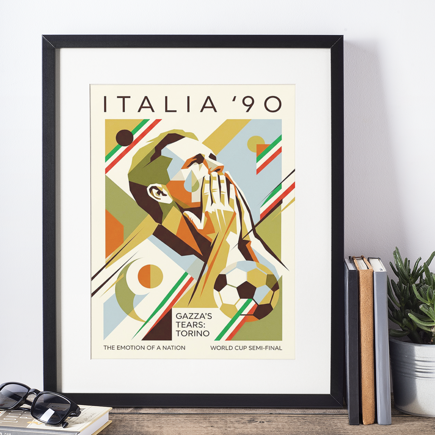 Italia ’90 Retro Football Poster – Gazza’s Tears Inspired Art Print