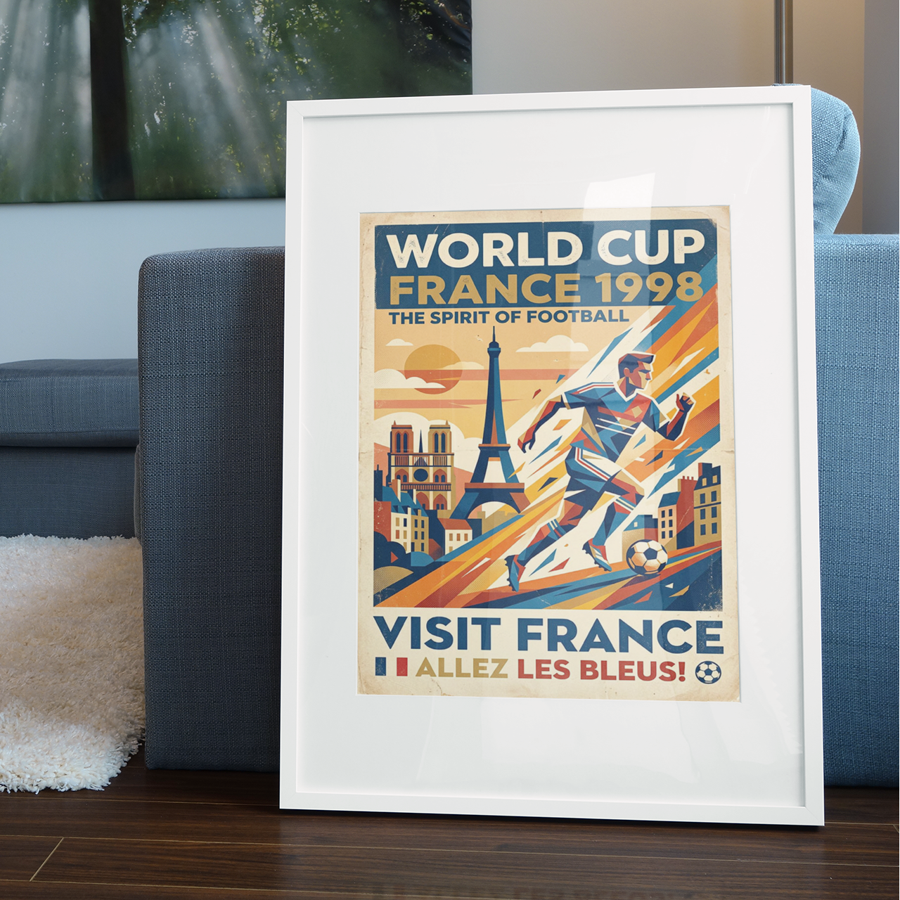 France 1998 Retro Football Poster – World Cup Inspired Art Print