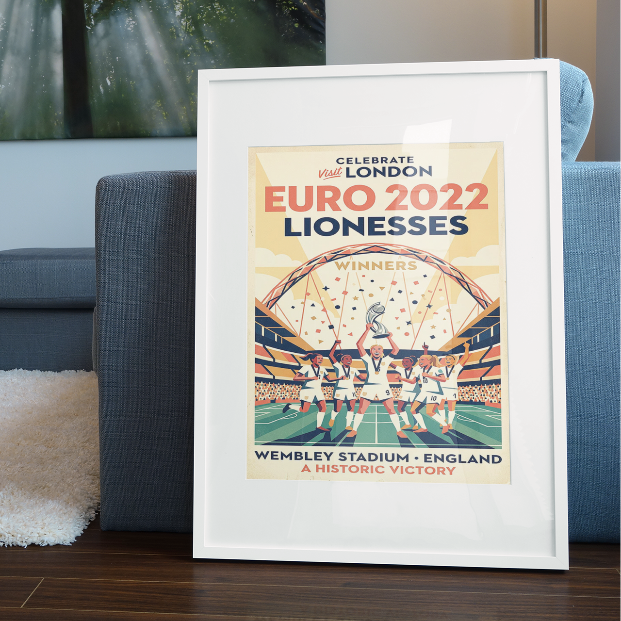 Lionesses Euro 2022 Retro Celebration Poster – Wembley Inspired Art Print