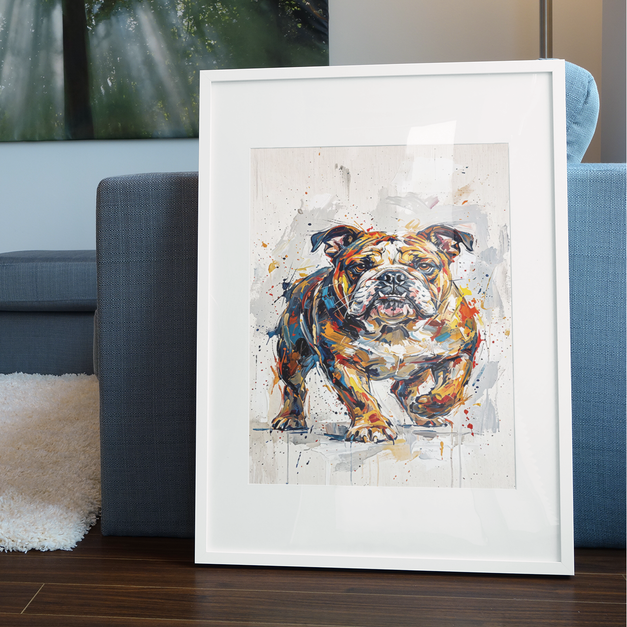 Bulldog Coloursplash Art Print – Modern Dog Wall Art