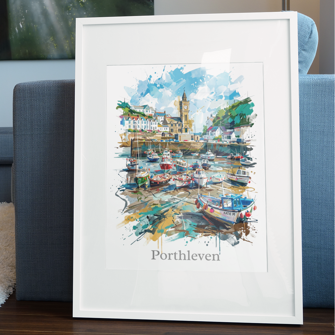 Porthleven Coloursplash Print – Expressive Coastal Cornwall Wall Art