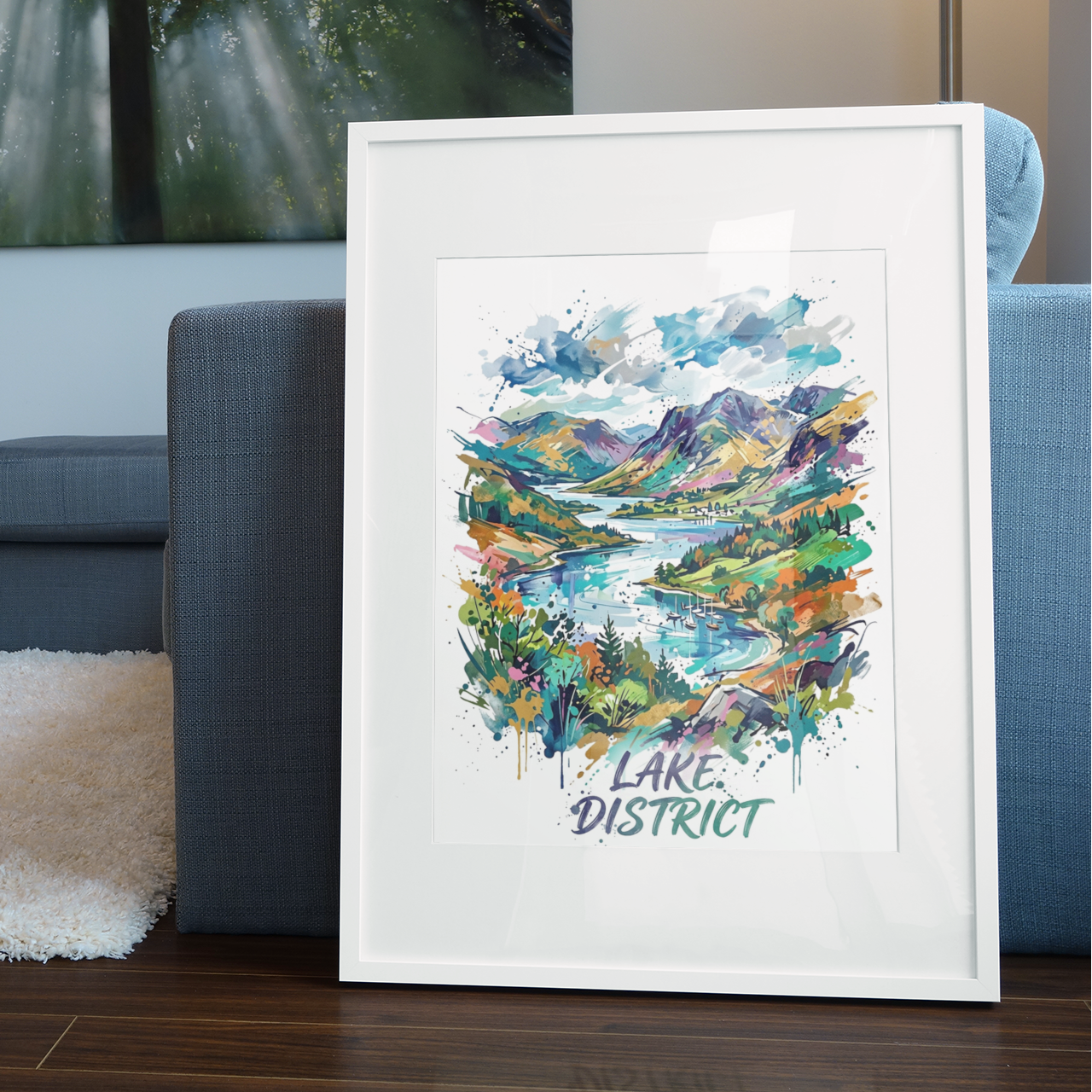 Lake District Coloursplash Art Print — Modern Landscape Poster