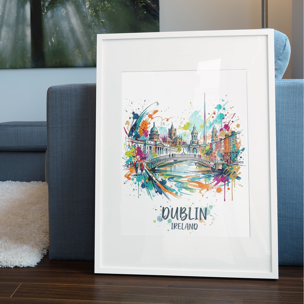 Dublin Coloursplash Art Print — Modern Irish City Poster