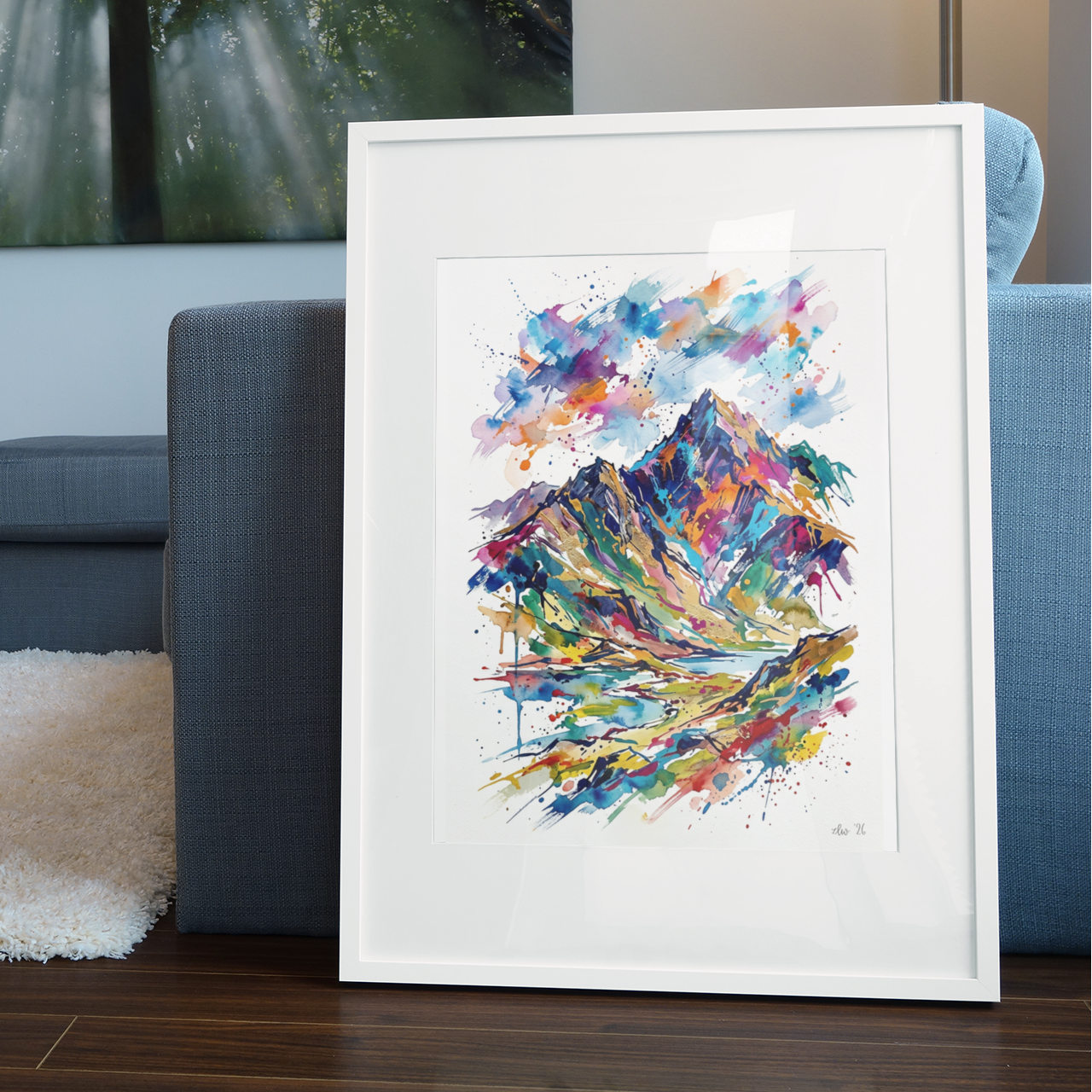 Expressive Snowdonia Coloursplash Art Print – Modern Adventure Collection Landscape