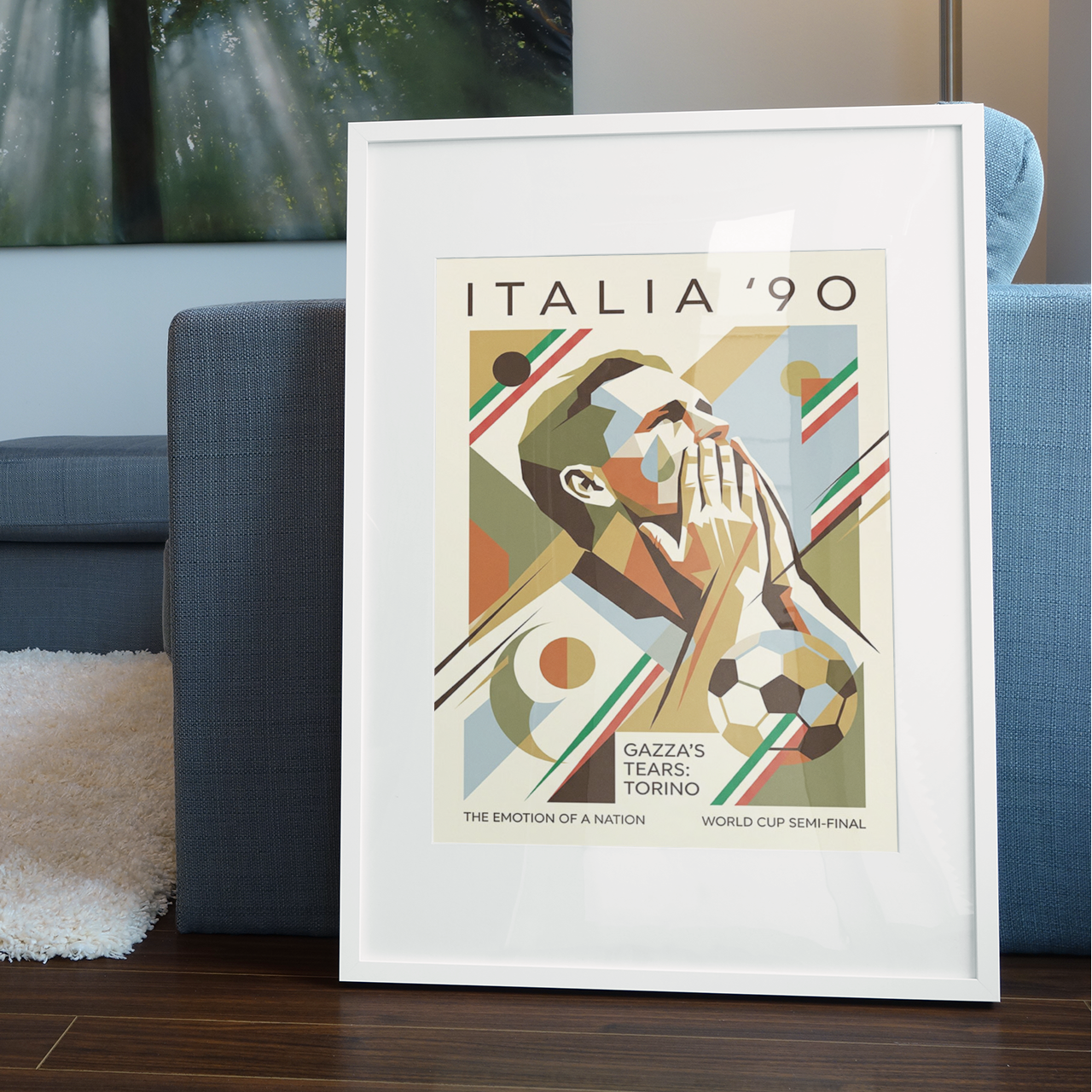 Italia ’90 Retro Football Poster – Gazza’s Tears Inspired Art Print