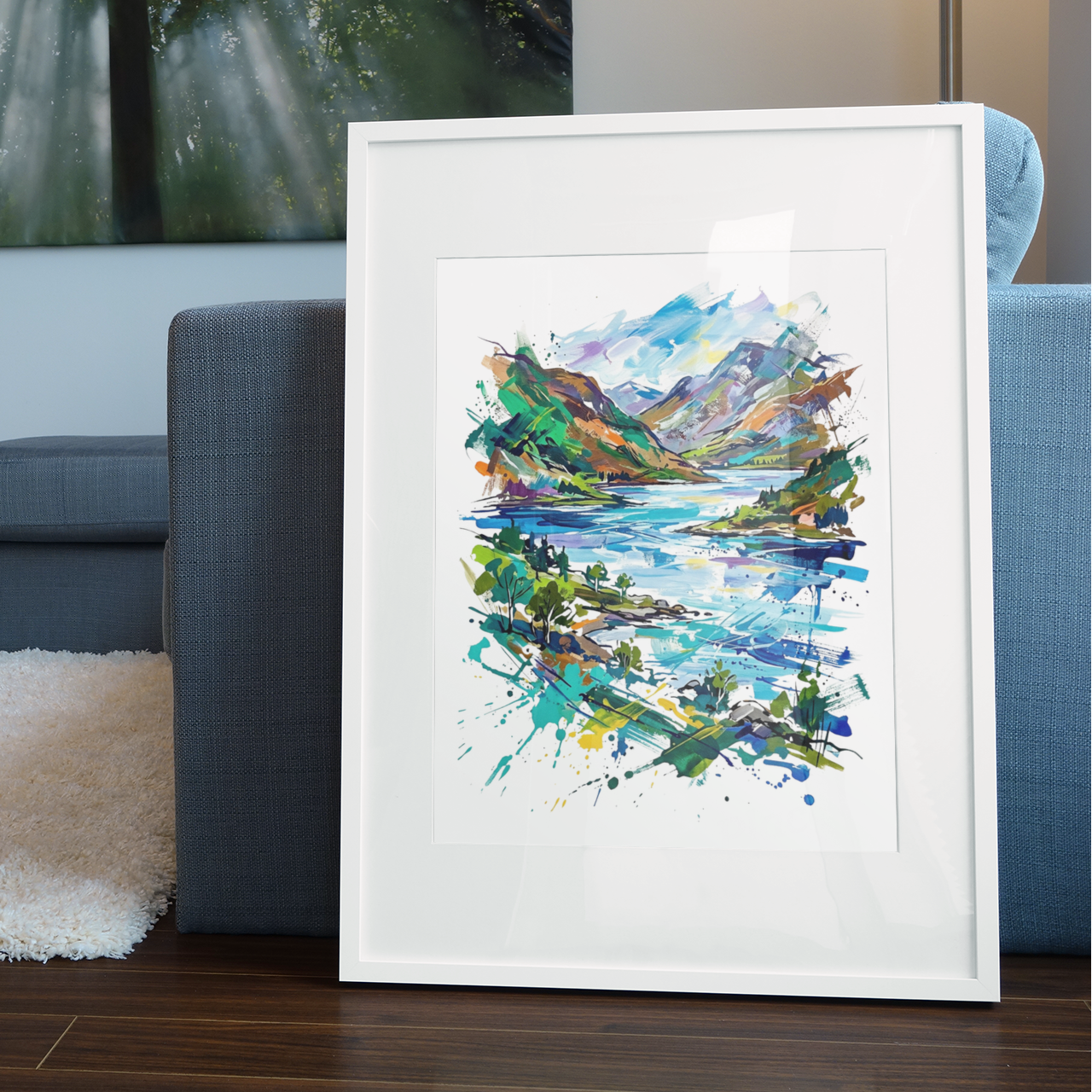 Loch Lomond Scotland Art Print – Expressive Colourful Landscape | Bella Leaf Studio