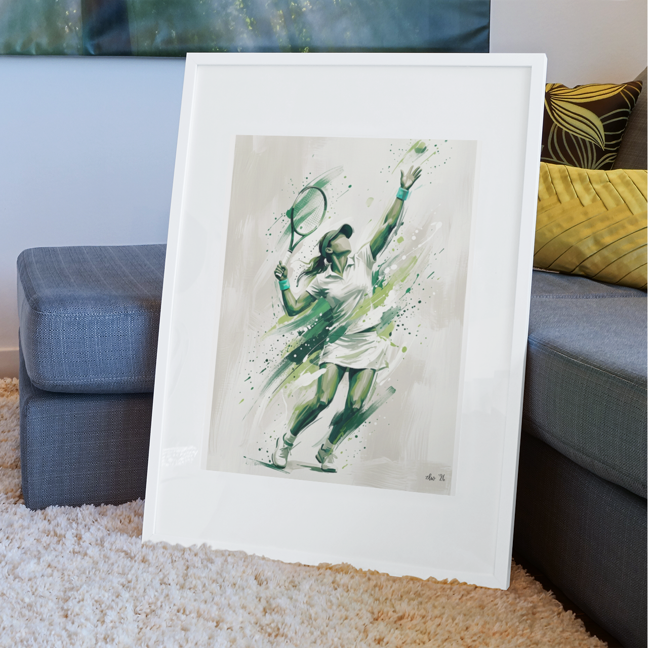 Tennis Serve Elevation – Abstract Coloursplash Print