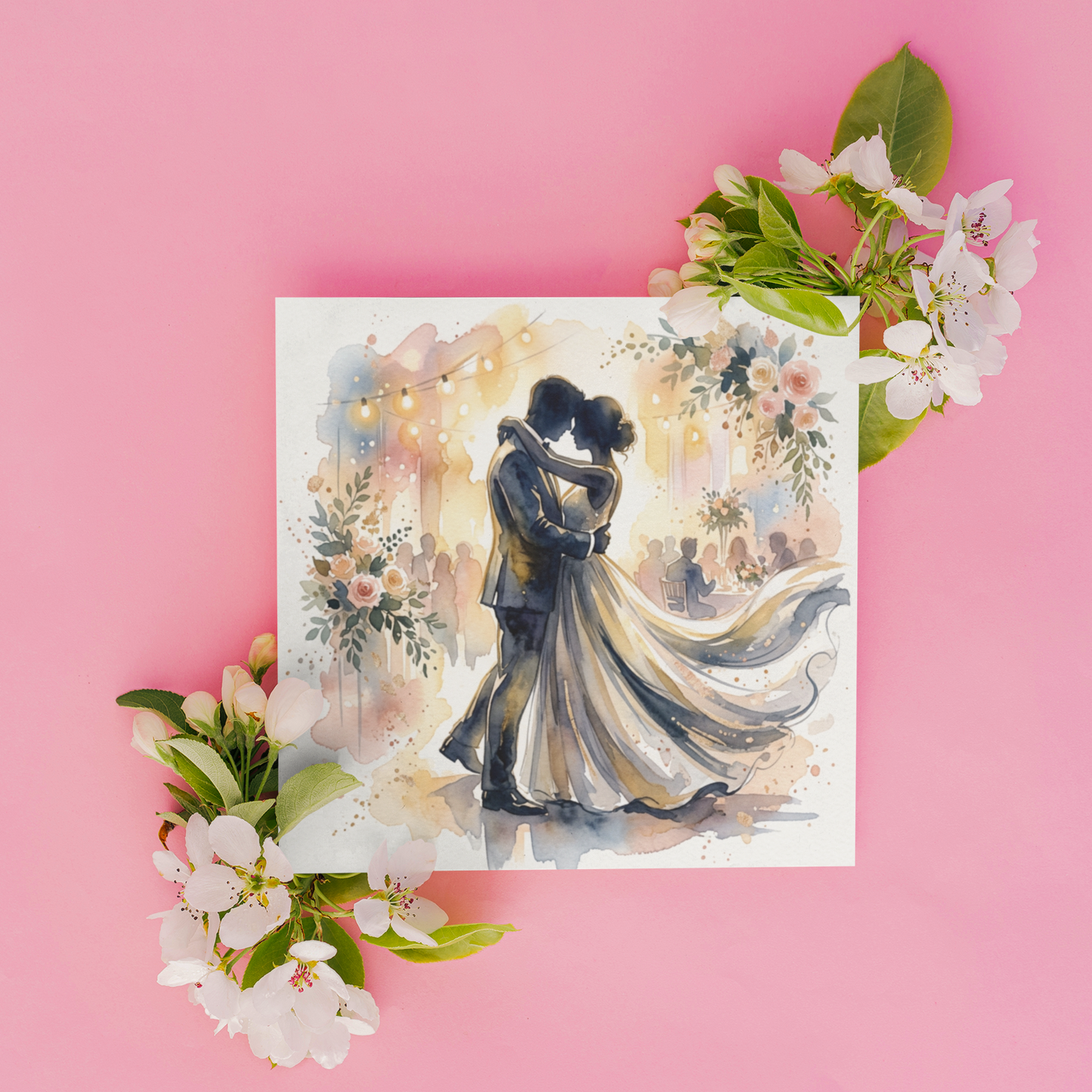 Wedding Card – Expressive Bride & Groom Fine Art (6×6)