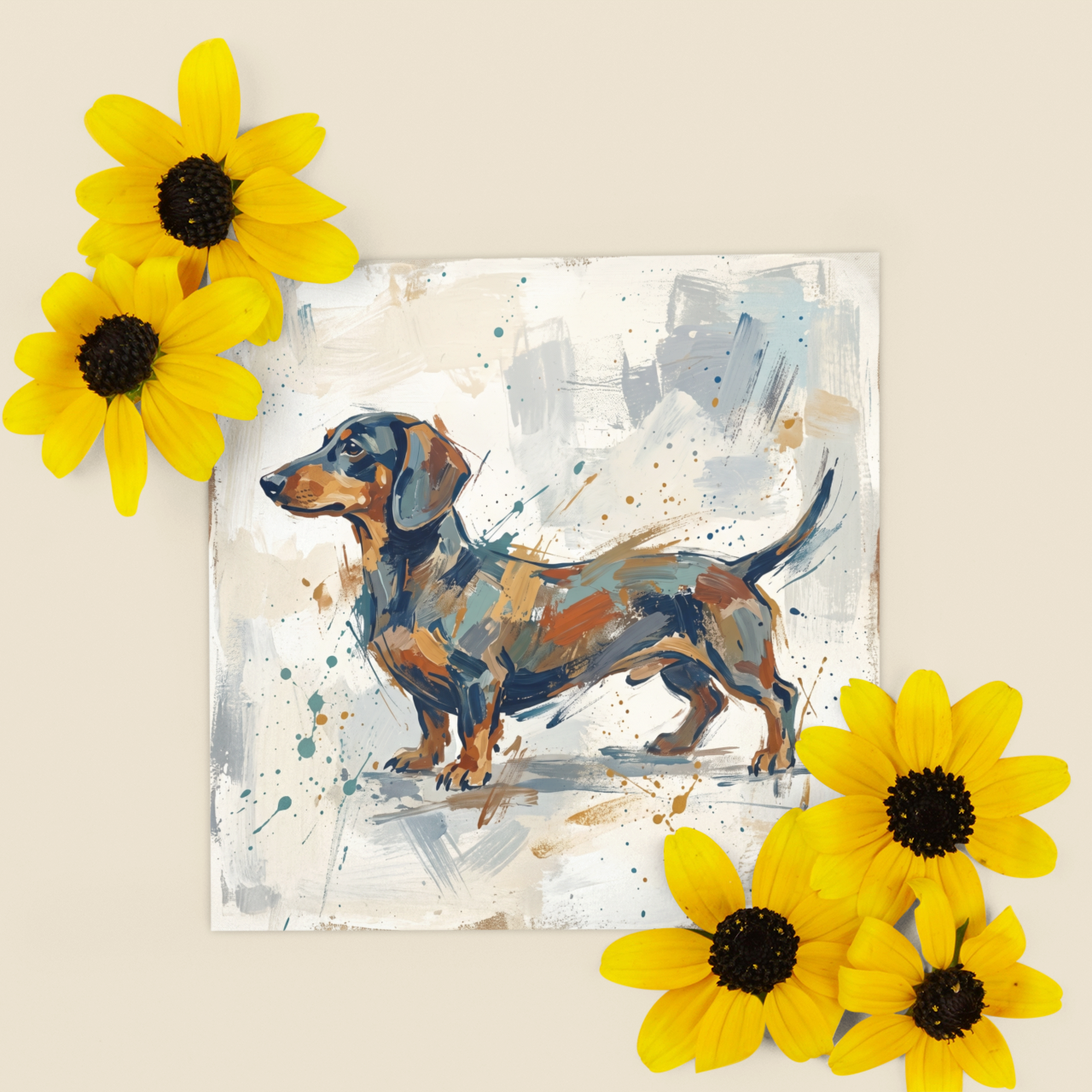 Expressive Dog – Fine Art Greeting Card (6×6)
