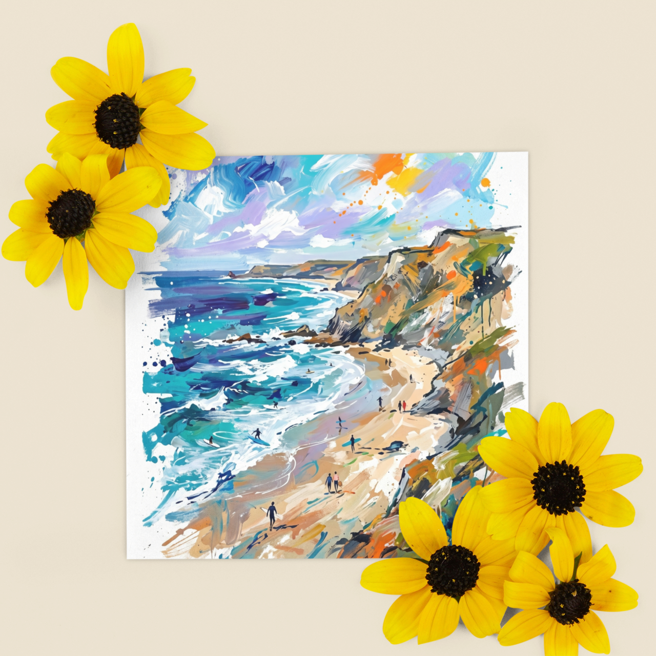 Coastal Scene – Fine Art Greeting Card (6×6)