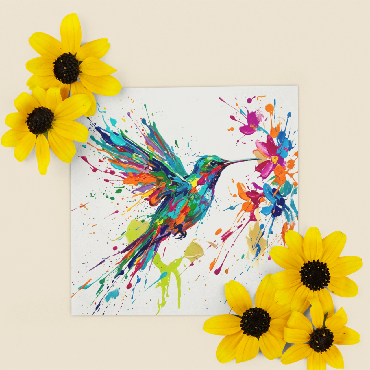 Hummingbird – Fine Art Greeting Card (6×6)