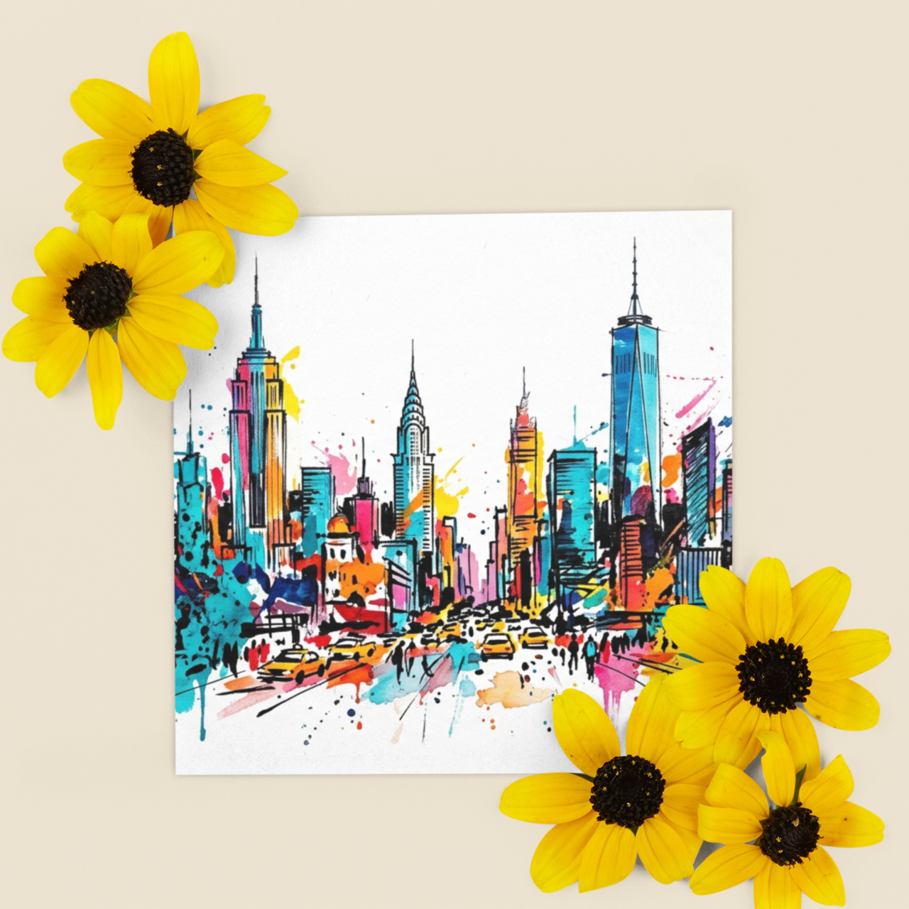 New York Skyline – Fine Art Greeting Card (6×6)