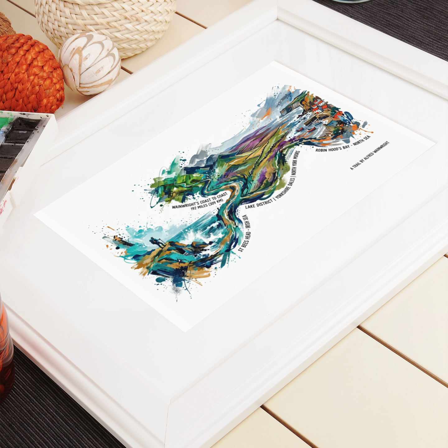 Wainwright’s Coast to Coast – 192 Mile Trail Art Print | Contemporary Adventure Artwork