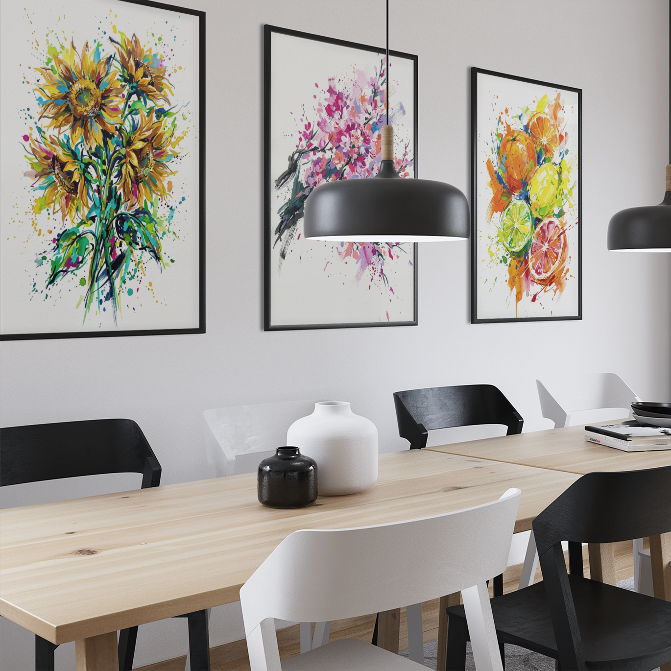 Sunflowers – Modern Coloursplash Floral Art Print