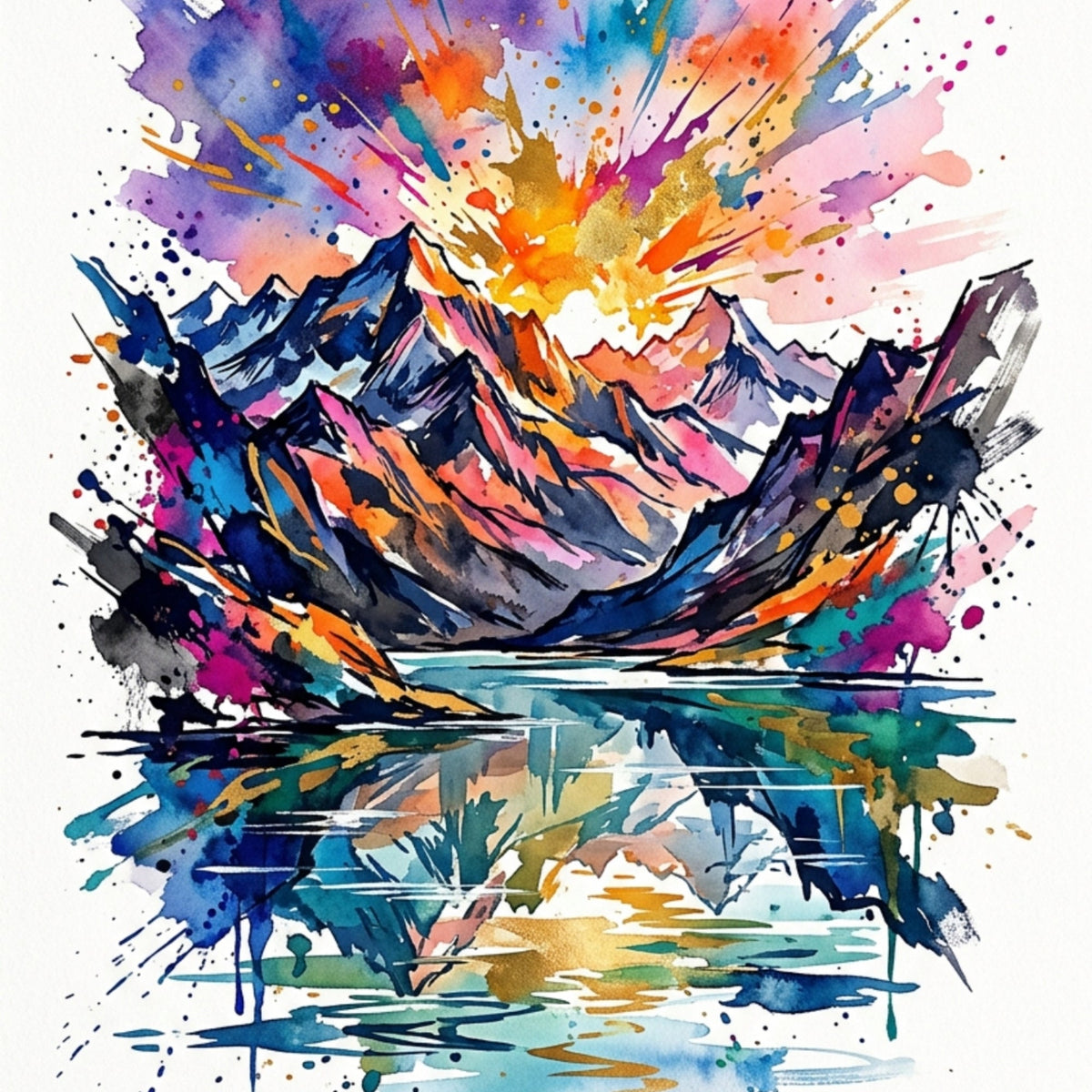 Mountain Landscape – Fine Art Greeting Card (6×6) - Bella Leaf StudioPremium Art Prints