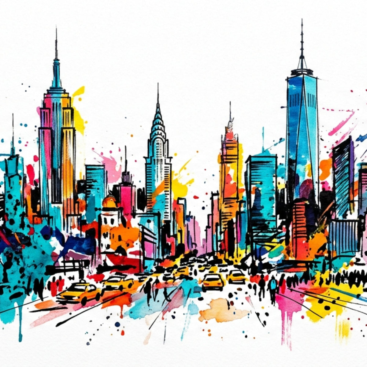 New York Skyline – Fine Art Greeting Card (6×6) - Bella Leaf StudioPremium Art Prints