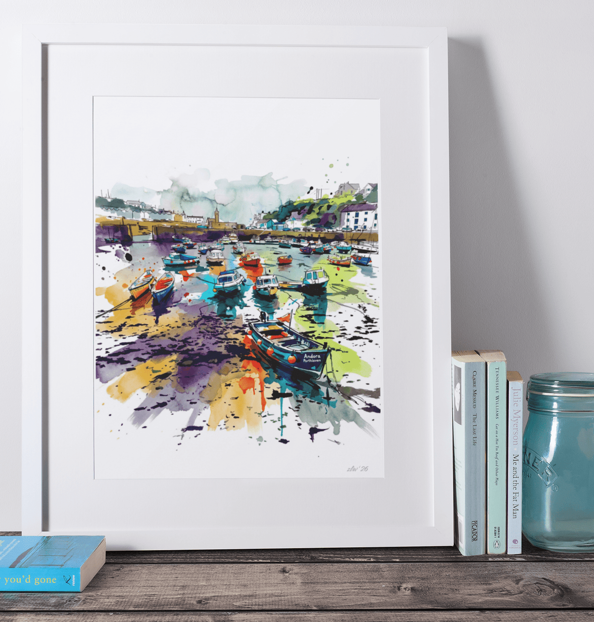 Porthleven Harbour Coloursplash – Digital Download - Bella Leaf StudioDigital Art Prints