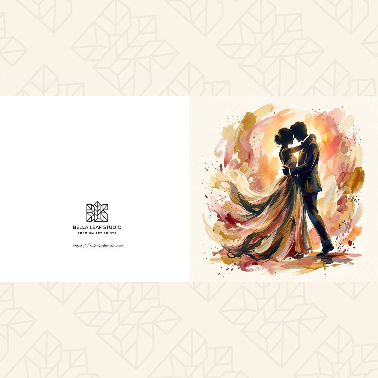 Wedding Card – Expressive Bride & Groom Fine Art (6×6)