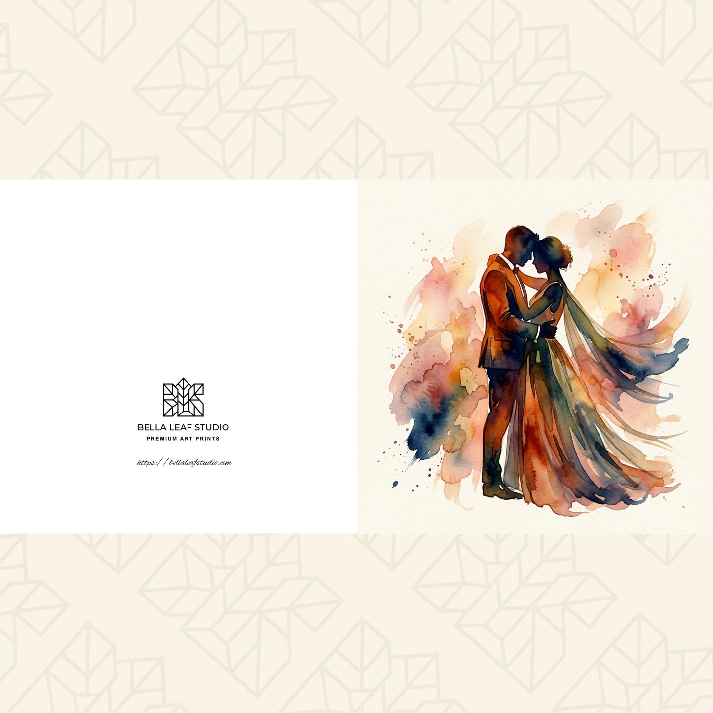 Wedding Card – Expressive Bride & Groom Fine Art (6×6)