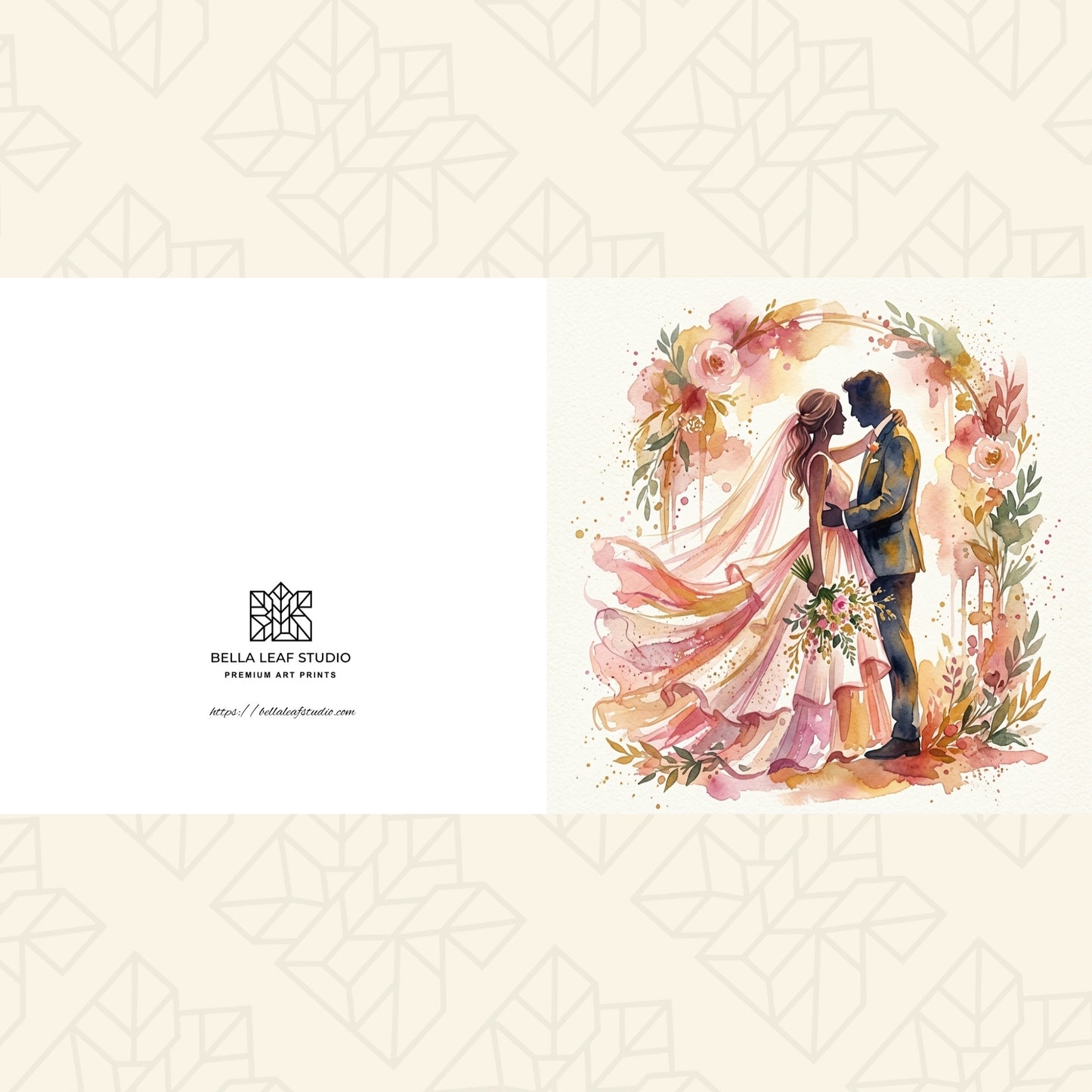 Wedding Card – Expressive Bride & Groom Fine Art (6×6)