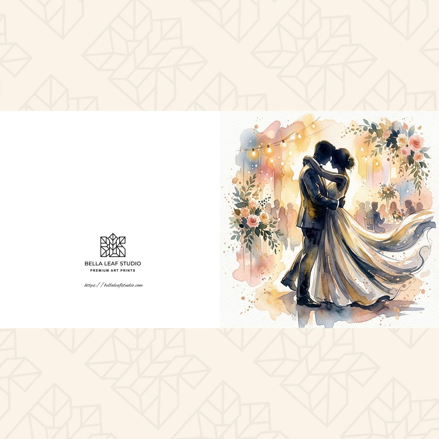 Wedding Card – Expressive Bride & Groom Fine Art (6×6)