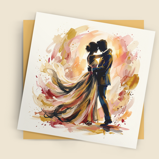 Wedding Card – Expressive Bride & Groom Fine Art (6×6)