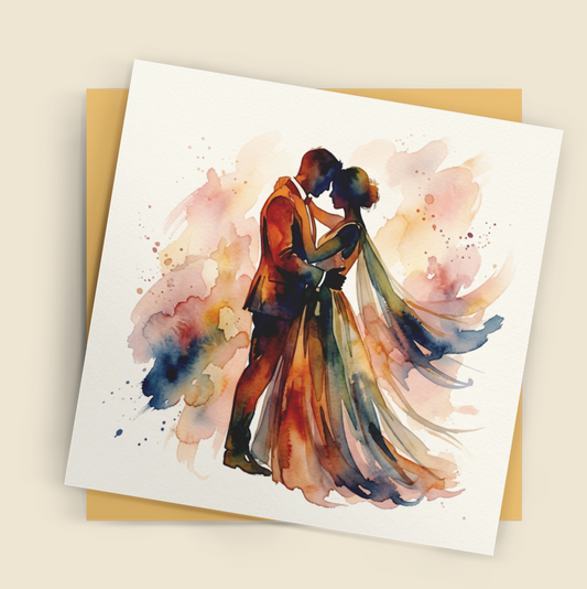 Wedding Card – Expressive Bride & Groom Fine Art (6×6)