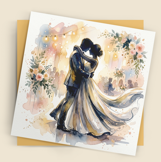 Wedding Card – Expressive Bride & Groom Fine Art (6×6)