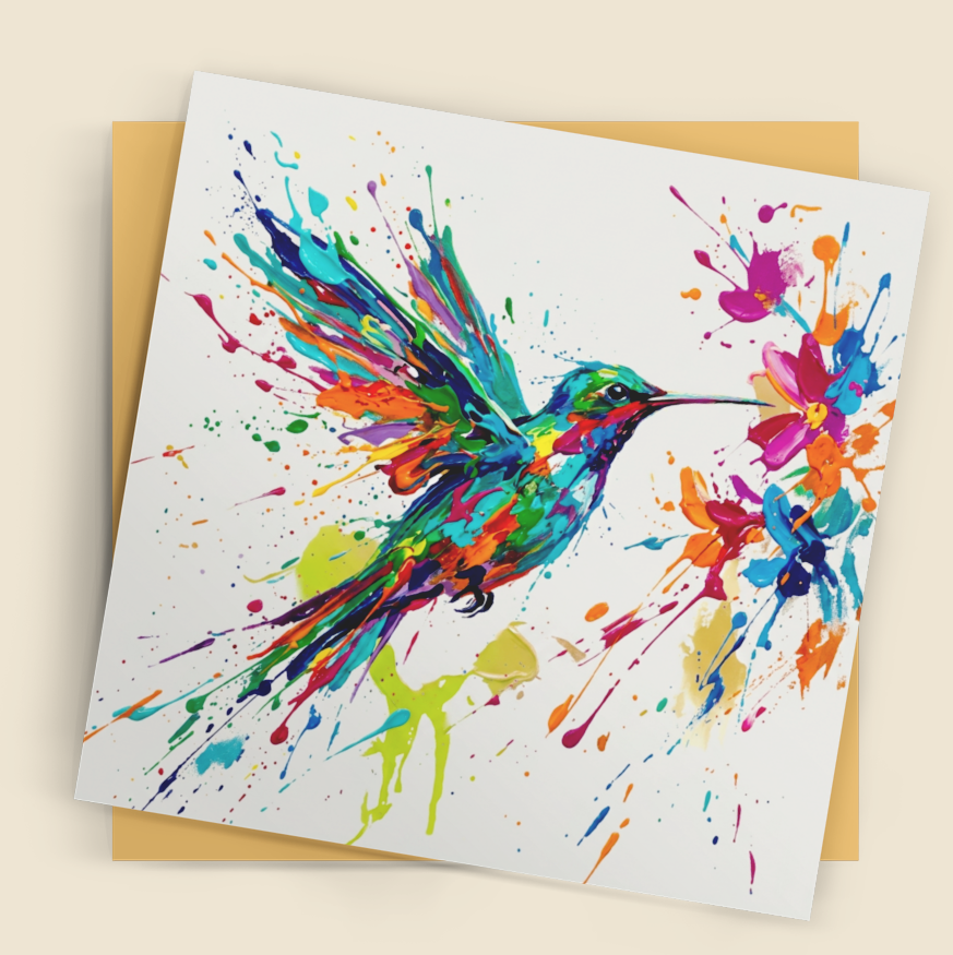 Hummingbird – Fine Art Greeting Card (6×6)