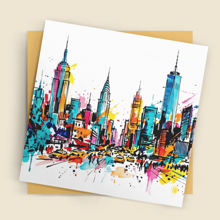 New York Skyline – Fine Art Greeting Card (6×6)