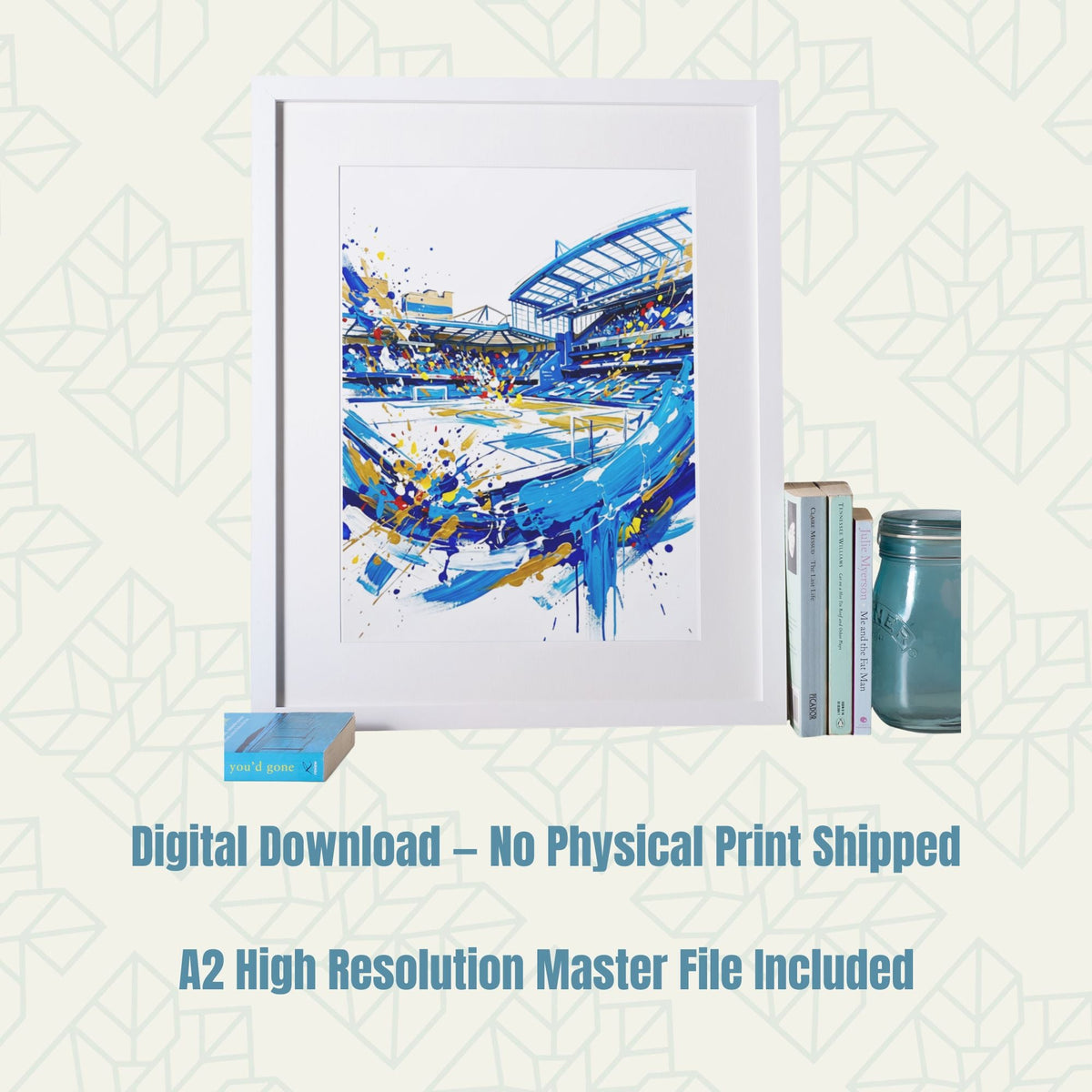 Stamford Bridge Coloursplash Stadium Print – Digital Download - Bella Leaf StudioDigital Art Prints