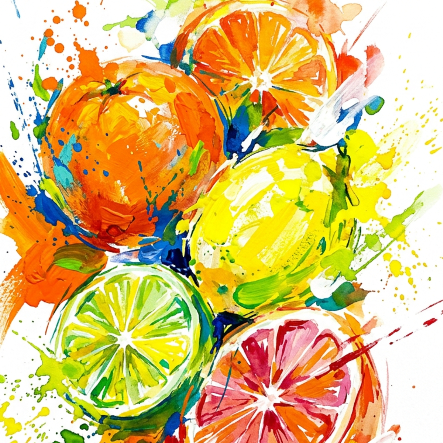 Citrus Fruits – Modern Coloursplash Kitchen Art Print