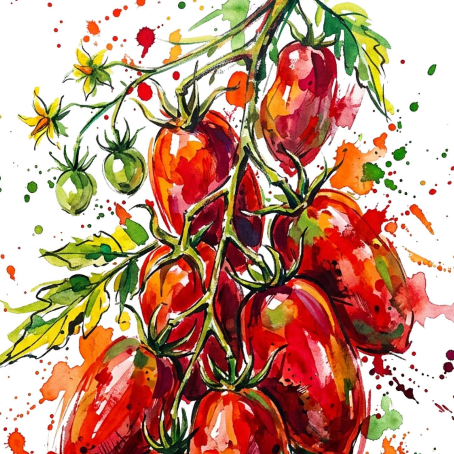 Tomatoes – Modern Coloursplash Kitchen Art Print